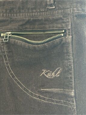 Kuhl Women's Black Corduroy Straight Leg Pants Size 10 Hiking Camping Outdoorsy